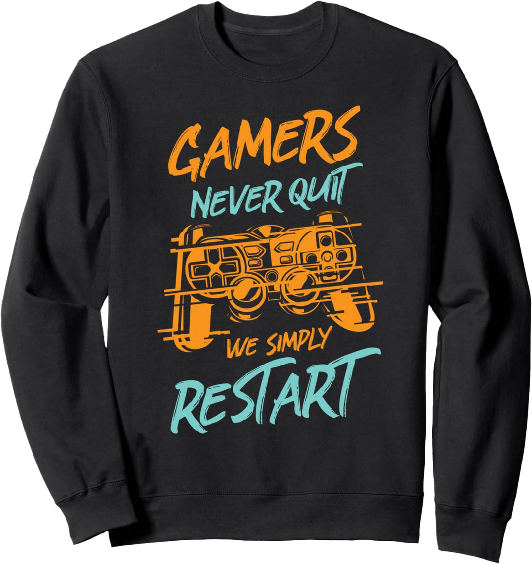 Gamer geben nie auf, wir starten einfach neu - Amusement Vid Sweatshirt