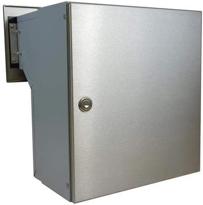 F-04 Edelstahl Mauerdurchwurf Briefkasten (Tiefe: 18-27 cm) - LETTERBOX24.de