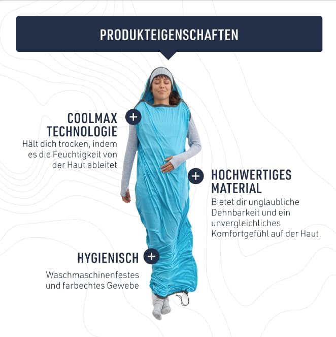 Sea to Summit Breeze Schlafsack Liner Standard-Mumie mit Kordelzug, Standard-Mumie mit Kordelzug