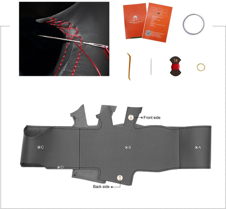 MEWANT Lenkradbezug für Renault Clio 4 IV/ für Captur Hand Nähen Lenkradhülle aus Kunstleder Lenkrad