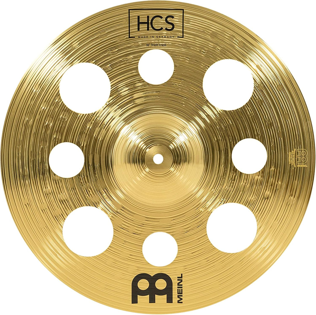 Meinl Cymbals HCS Trash Crash 16 Zoll (Video) Schlagzeug Becken mit Löchern (40,64cm) Messing, Tradi