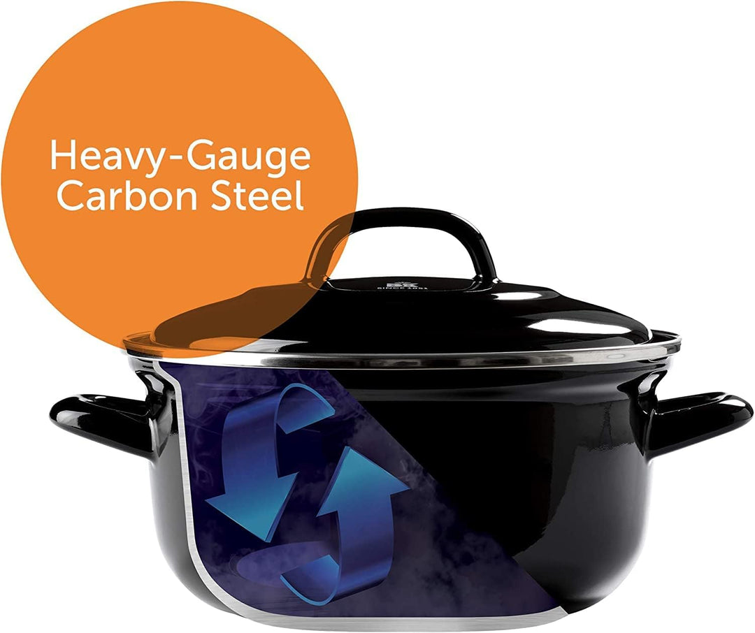 BK Indigo Holländisches Erbe Runde Deutsche Emaillierte Kasserolle mit Deckel mit PFAS-Freier Kerami