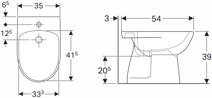 VBChome Stand-Bidet Weiss Oval mit Loch Praktisch Modisches Design Bidet aus Keramik mit Hahnloch