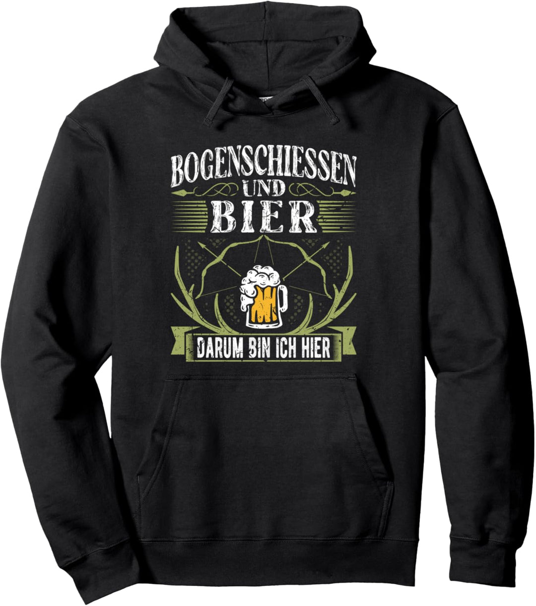 Bogenschiessen und Bier Bogensport Bogenschützen Pullover Hoodie