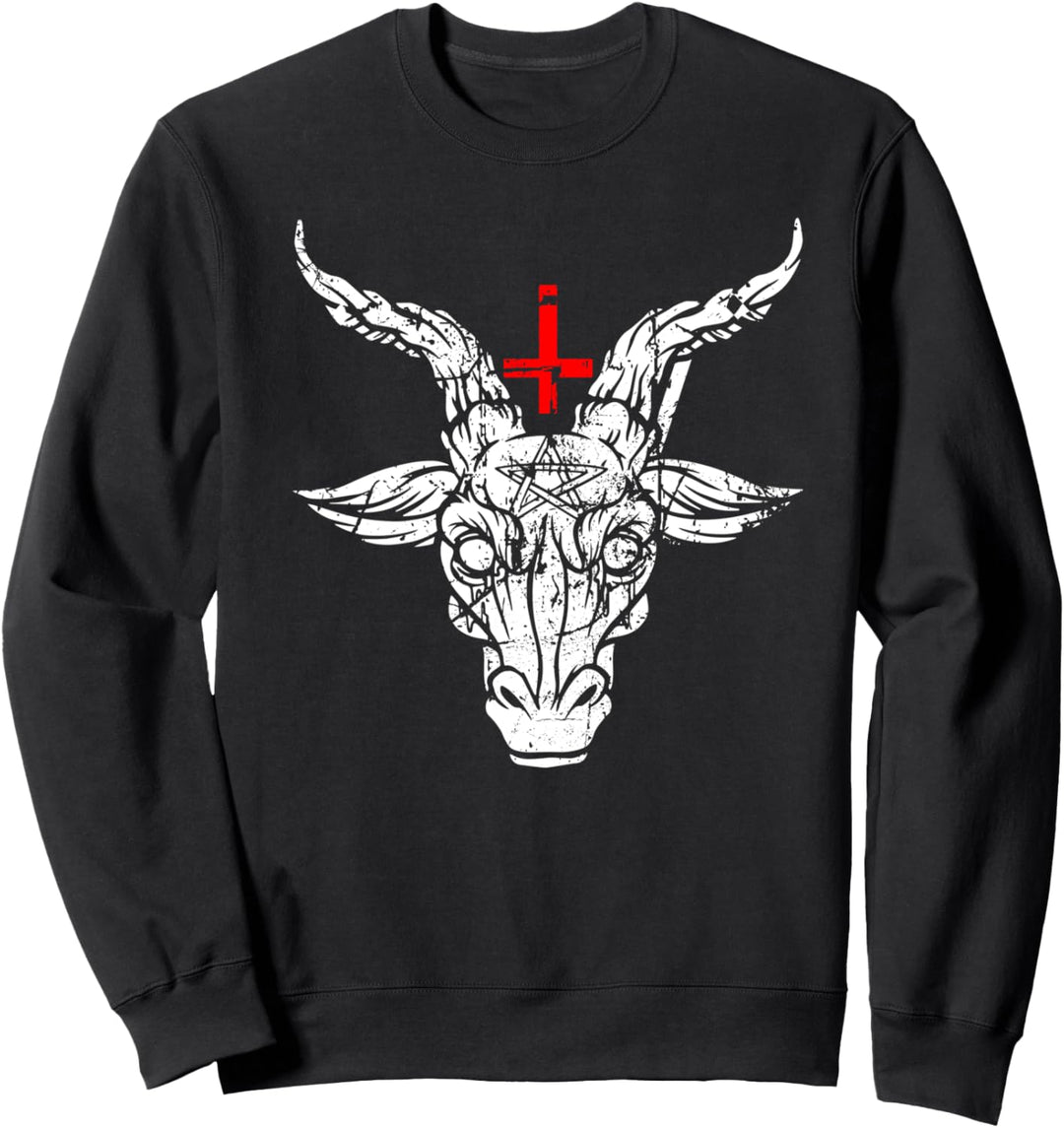 Lustiger Satanischer Antichrist Okkulter Satan Ziege Satanismus Atheist Sweatshirt