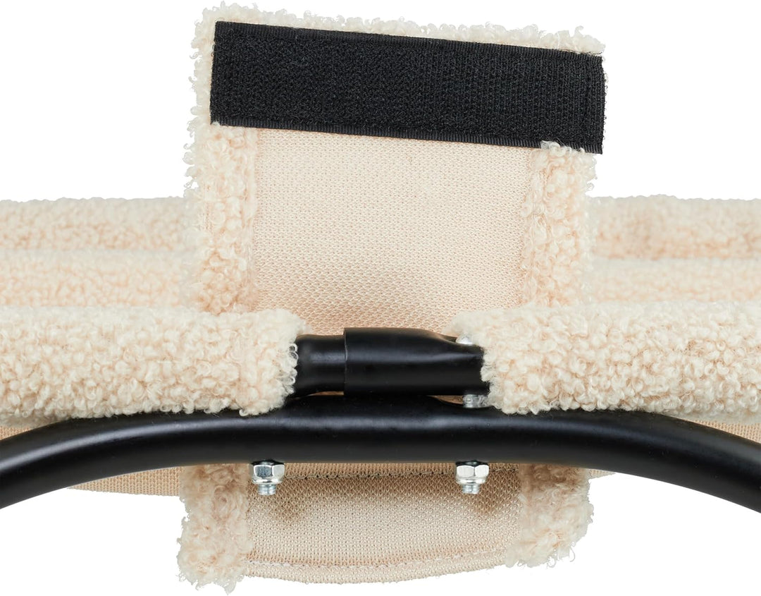 Relaxdays Katzenhängematte stehend, erhöhter Katzenhängesessel, Plüsch, HBT 25x45x42 cm, Katzenbett