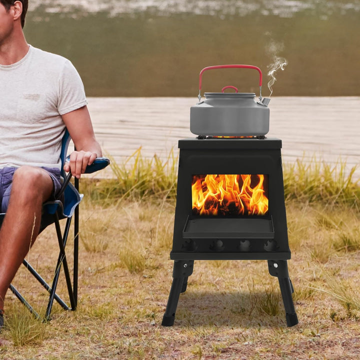 Zeltofen,Outdoor-Raketenofen,holzofen,Tragbarer Camping-Holzofen, Gartenofen, Mini-Holzofen, Geeigne