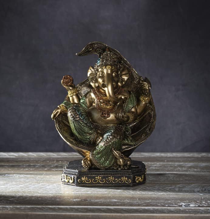 Pacific Giftware Ganesha Figur auf Thron | Buddha Statue Deko Gottheit