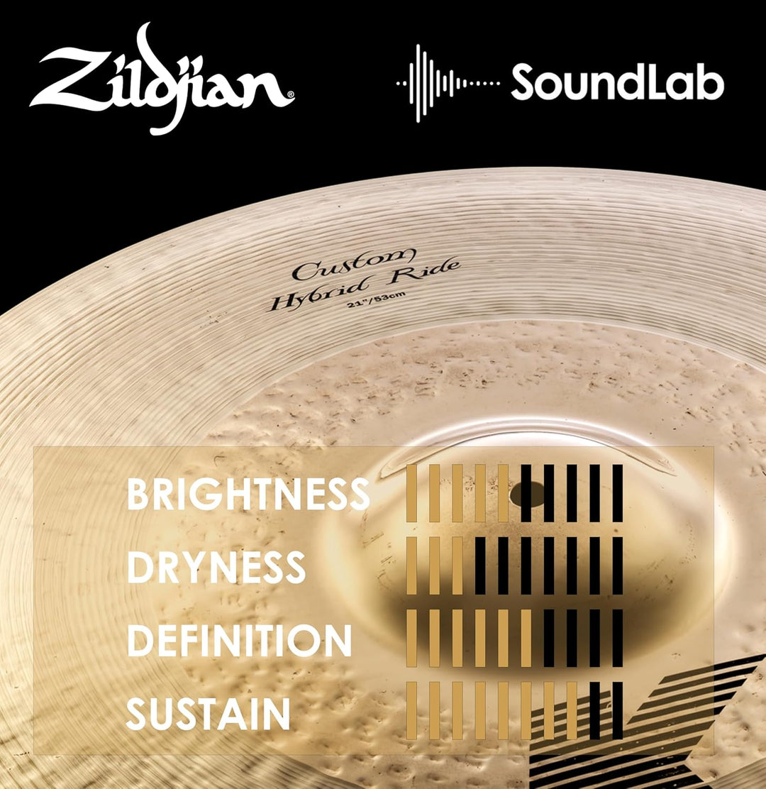 Zildjian K Custom Series - 21" Hybrid Ride Cymbal, Mehrfarbig 21 Zoll Hybrid Ride, 21 Zoll Hybrid Ri