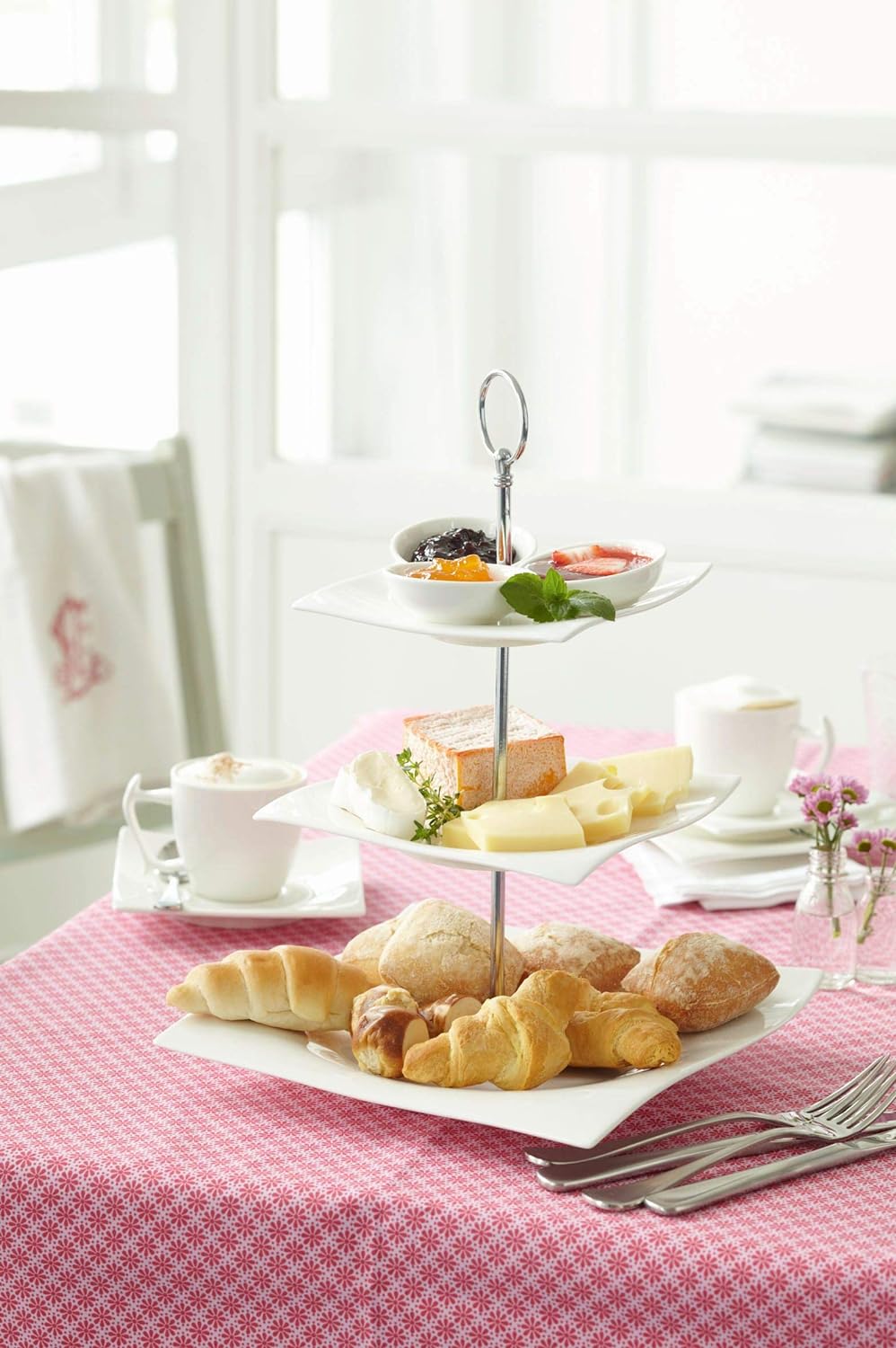 Maxwell & Williams Motion 3-stöckig Etagere, Porzellan, Weiss, 25x25x34, FBA_RP11703