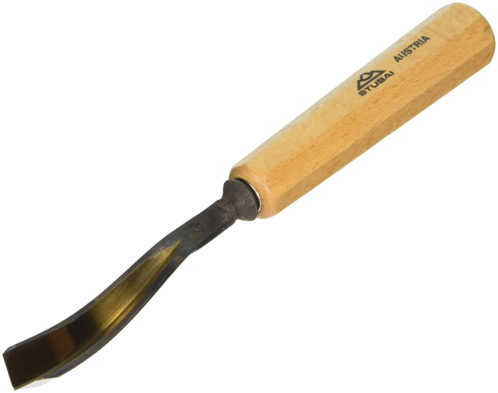 STUBAI Stemmeisen Stechbeitel Serie 52 - Form 40 | Gebogener Gaissfuss 16 mm, mit Holzgriff, für Ker