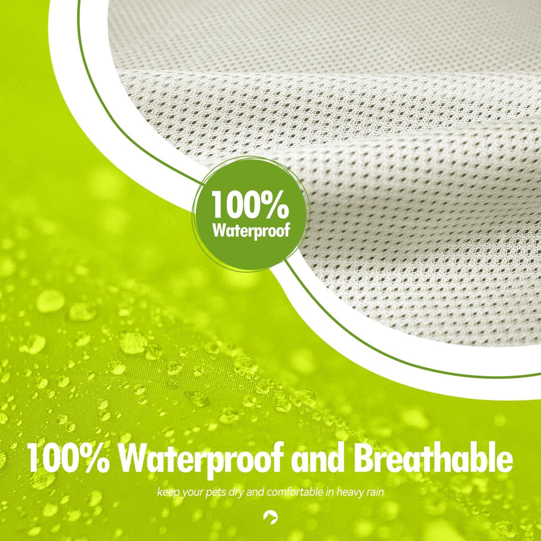 Zellar Hunderegenmantel mit Kapuze & Kragenloch & sicheren reflektierenden Streifen, ultraleichte at