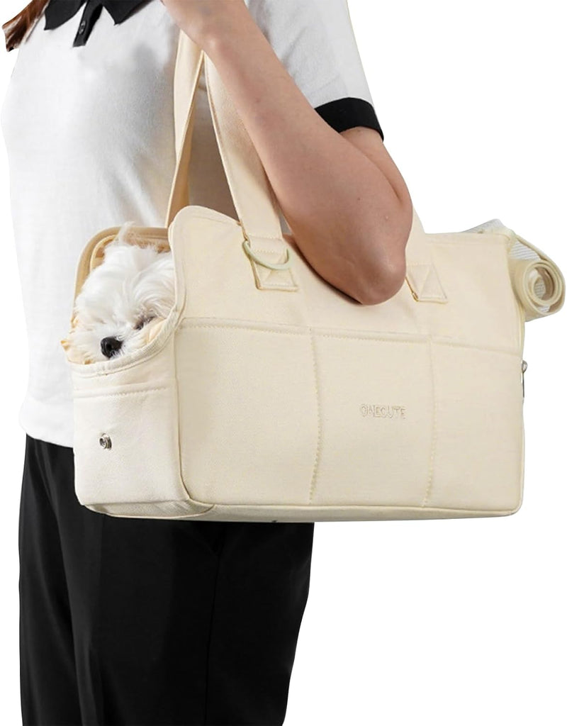 PETCUTE Hundetasche,Atmungsaktive Hundetragetasche mit Seitentaschen und Taschen,Tragetasche für Kle