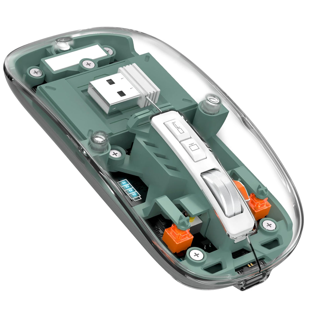 MAGIC-REFINER HXSJ Kabellose Maus Bluetooth, 2,4GHz+Bluetooth 5.0 Funkmaus Wiederaufladbare Leise Ul