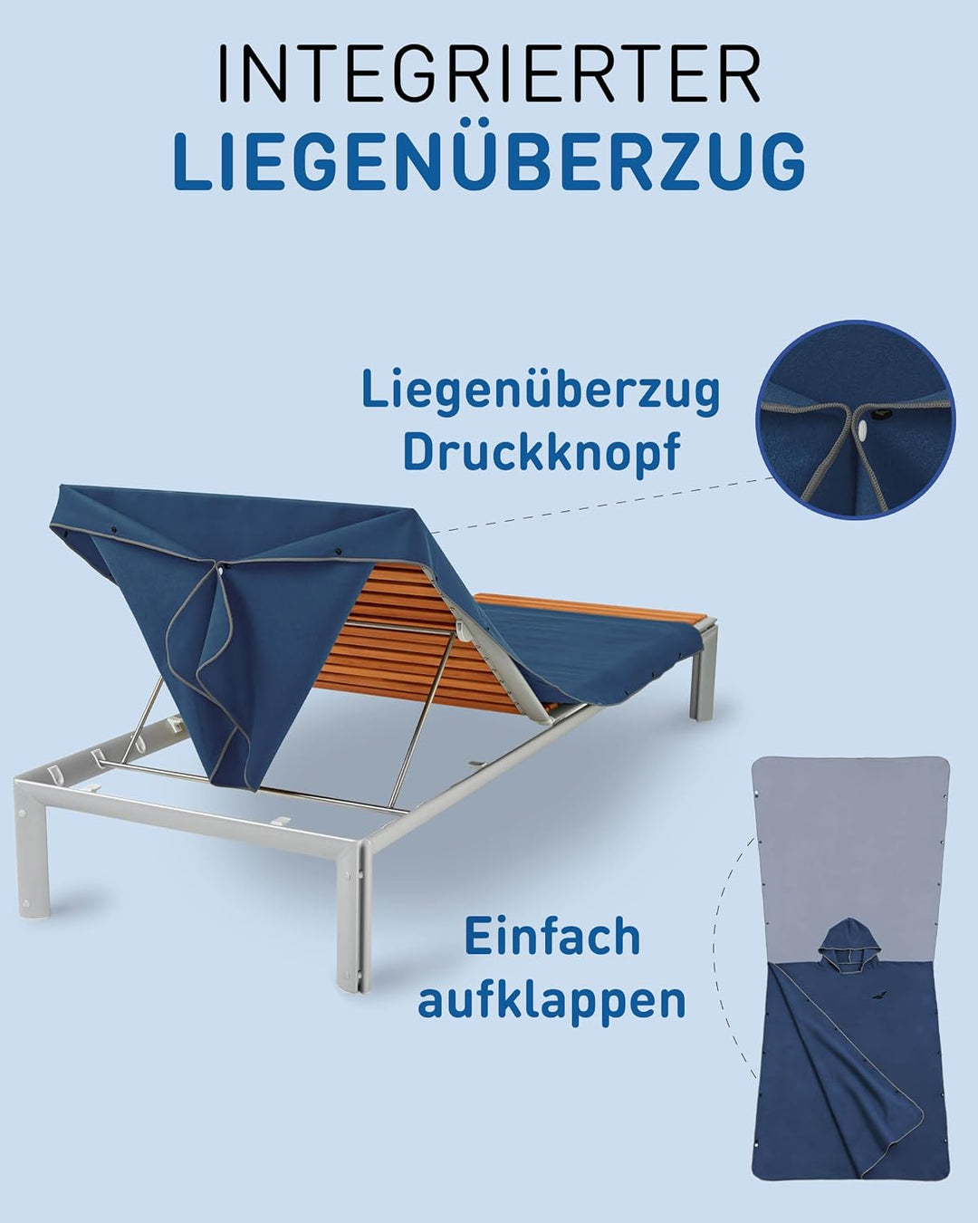 Fit-Flip Strandponcho für Erwachsene mit Kapuze - schnelltrocknend, kompakt und Ultraleicht - Badepo