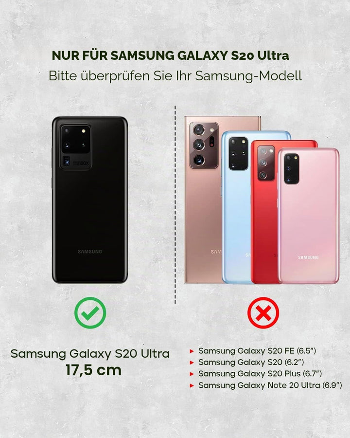 Porter Riley - Lederhülle für Samsung Galaxy S20 Ultra. Premium Echtleder Standhülle/Cover/Brieftasc