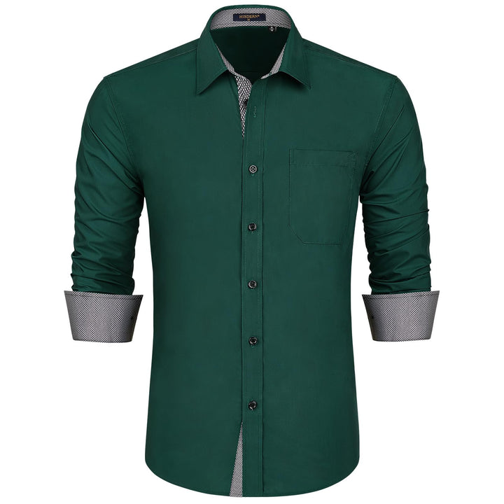 HISDERN Herren Hemd Langarm Regular Fit Oberhemd Für Männer Anzug Business Hochzeit Freizeit Party F