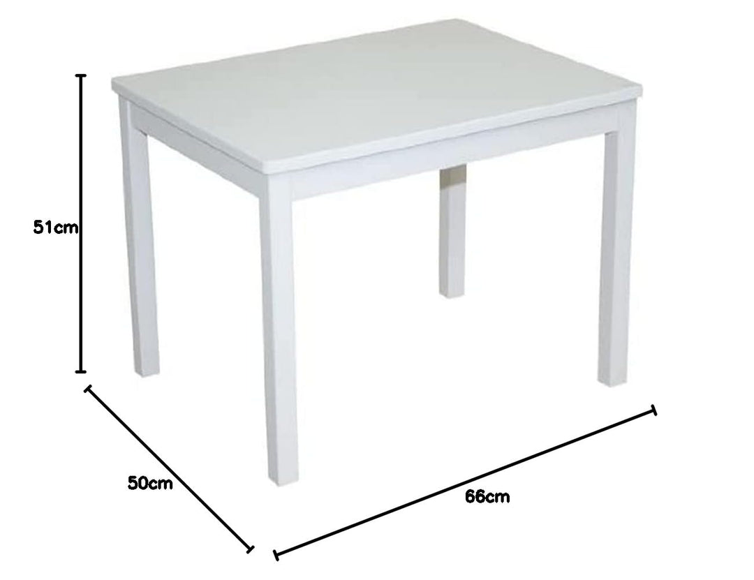 roba Kindertisch, Tisch weiss zum Spielen, Basteln & Malen im Kinderzimmer, HxBxT: 51x66x50 cm, Wei&