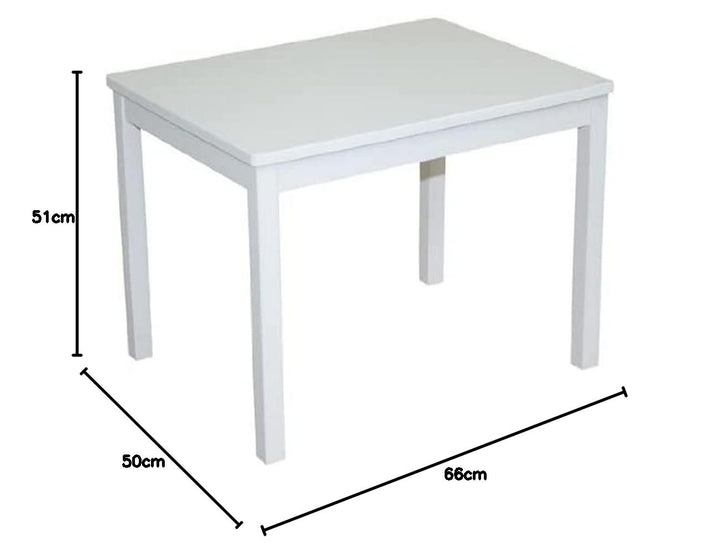 roba Kindertisch, Tisch weiss zum Spielen, Basteln & Malen im Kinderzimmer, HxBxT: 51x66x50 cm, Wei&