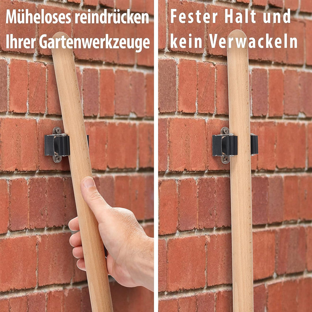 Maila® Gerätehalter (10er Set) - Robuster 304er Edelstahl rostfrei - Besenhalterung Wand mit starker