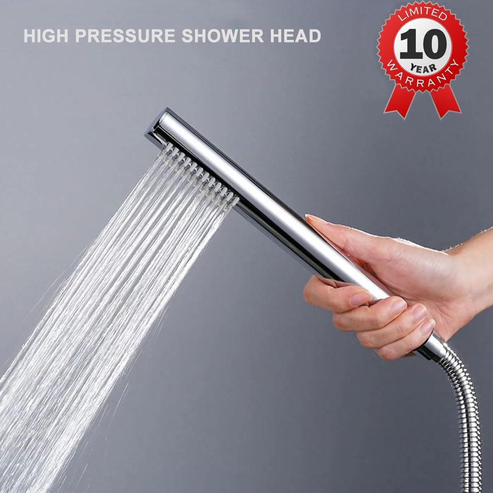 Oupukle Handbrause Wassersparend Duschkopf Hochdruck Messing 48 Anti-kalk Duschbrause Chrome mit 1 S