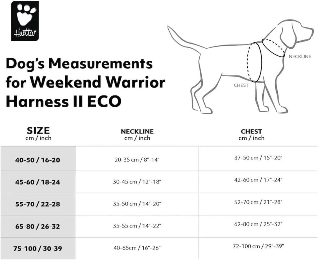 Hurtta Weekend Warrior Neon Hundegeschirr II (Licorice, Lakritz, 55-70 cm) licorice, Lakritz 55-70 c
