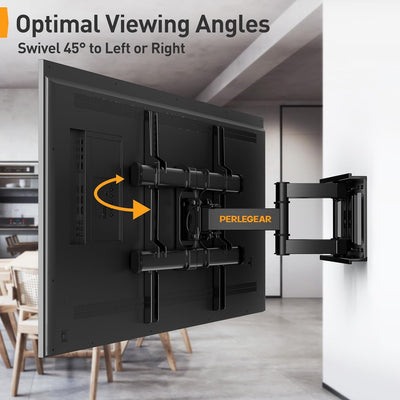 Perlegear TV Wandhalterung Schwenkbar Neigbar für 37-84 Zoll Flach & Curved Fernseher, TV Halterung