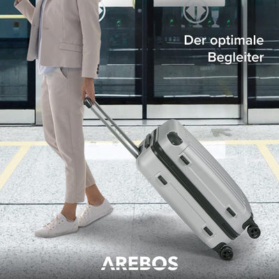 Arebos 4tlg. Hartschalenkofferset I ABS-Hartschale I Trolley Kofferset I Reisekoffer mit Teleskopgri