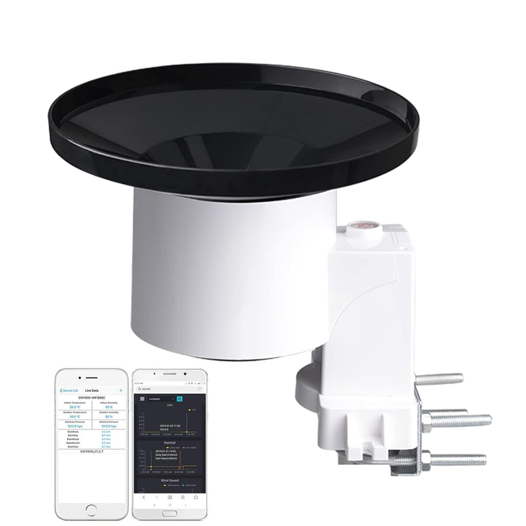 ECOWITT Regenmesser Sensor, kabelloser selbstentleerender Regensammler Ourdoor Regensensor für Hausg