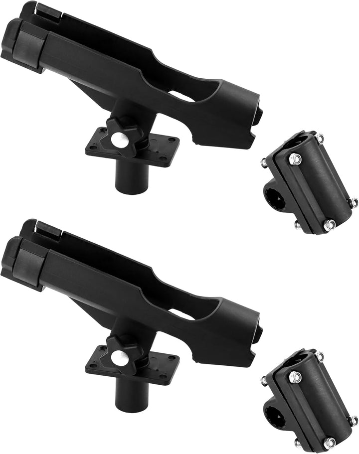 QWORK® 2 Stück Boot Kajak Angelrutenhalter Bootsrutenhalter - 360 Grad Einstellbar - Montage horizon