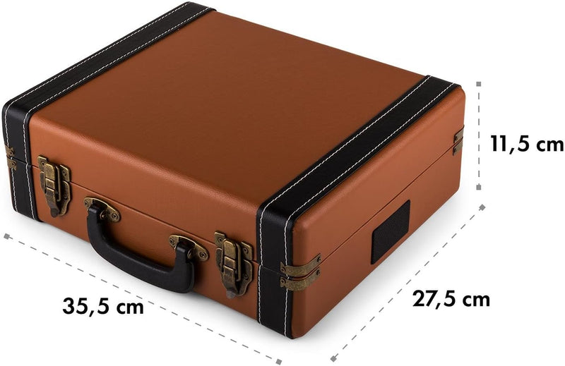 auna Jerry Lee Retro Plattenspieler - Schallplattenspieler mit Stereolautsprecher, Vinyl Player mit