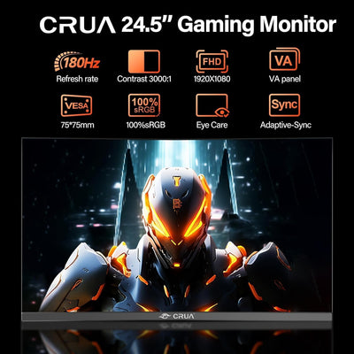 CRUA Curved Gaming-Monitor 24.5 Zoll 165HZ, FHD 1080P 2800R PC-Monitor, 1 ms GTG mit FreeSync, gerin