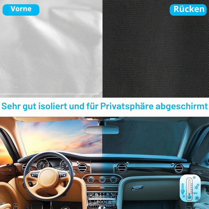 Externe Thermo Scheibenabdeckung passend für Mercedes-Benz Viano/Vito W639 2003-2014, Luxus Silber W