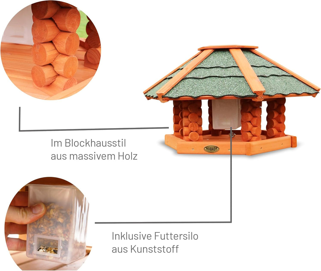 HABAU Vogelhaus "Schweden" mit Silo und Ständer