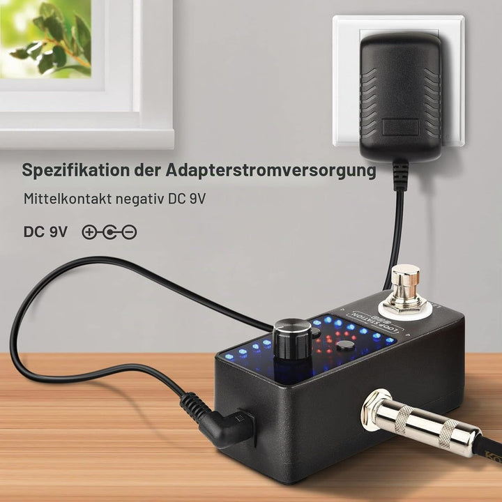 Guitar Looper mit Netzteil, LEKATO 9 Loops 40 Minuten Aufnahmezeit Gitarren-Looper Eingebautes Stimm