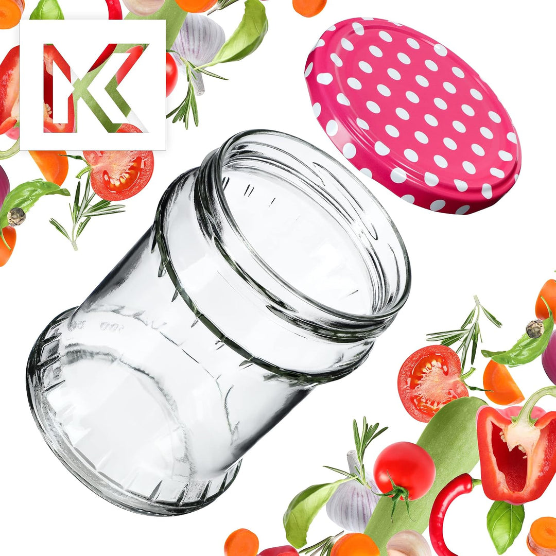 KADAX 8er Set Einmachgläser 500ml TO82, Sturzgläser Mason Jar mit Schraubdeckel, Luftdichte Twist-of