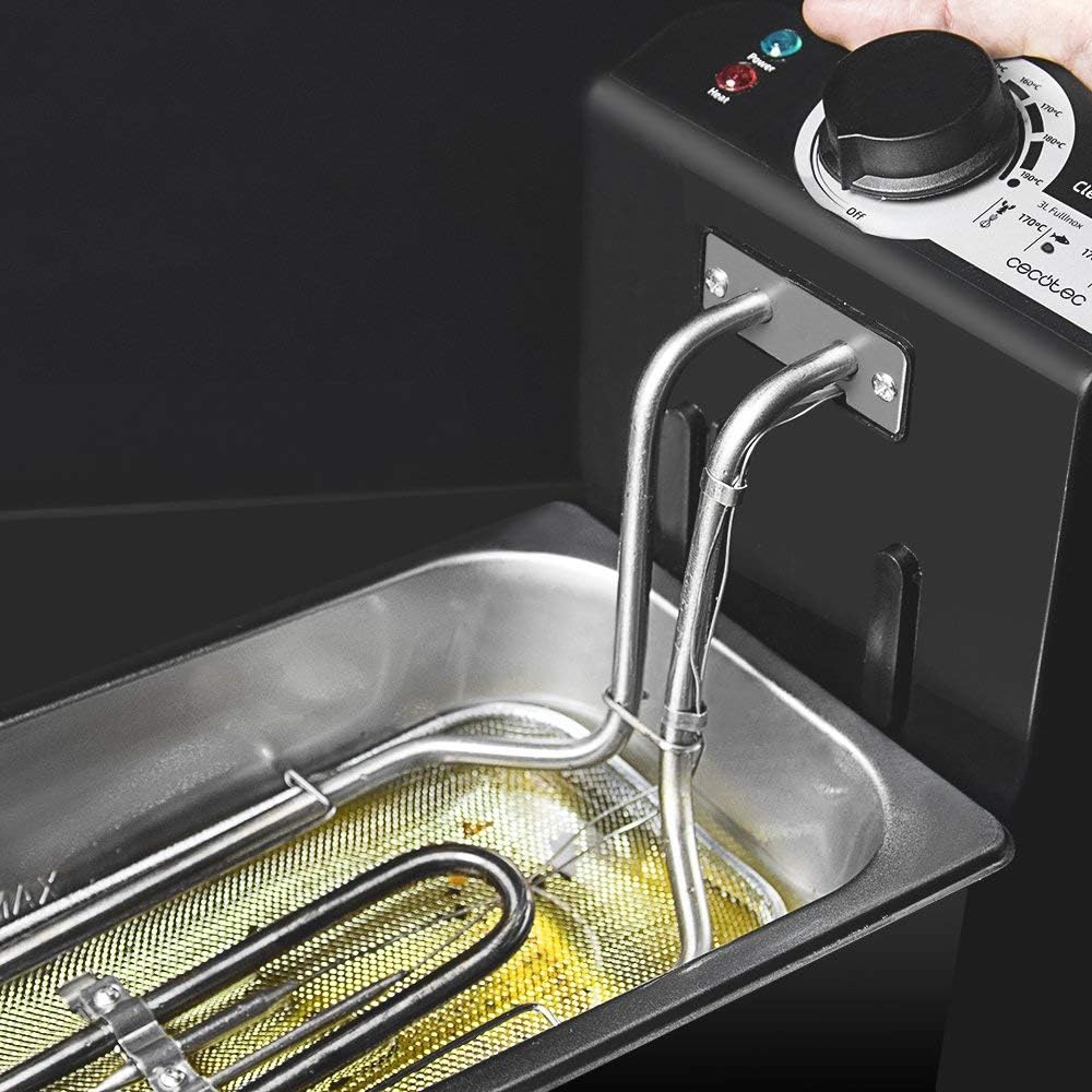 Cecotec Friteuse CleanFry - 1,5-3L, Temperatur bis 190 ªC, Wanne ist Geschirrspühlmaschinen tauglich