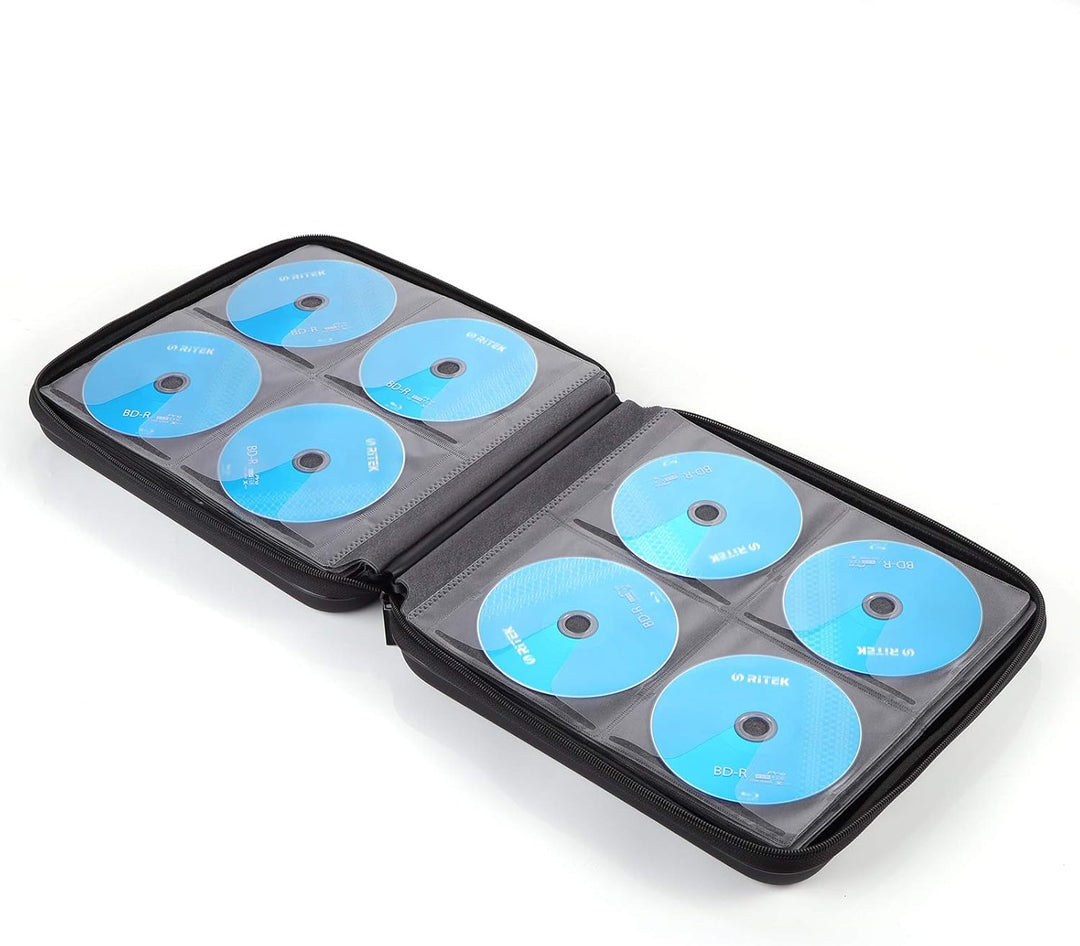 CD Tasche, 192 Kapazität Hart Eva Blu-ray CD-Brieftasche Doppelreissverschluss Handschlaufe Tragbare