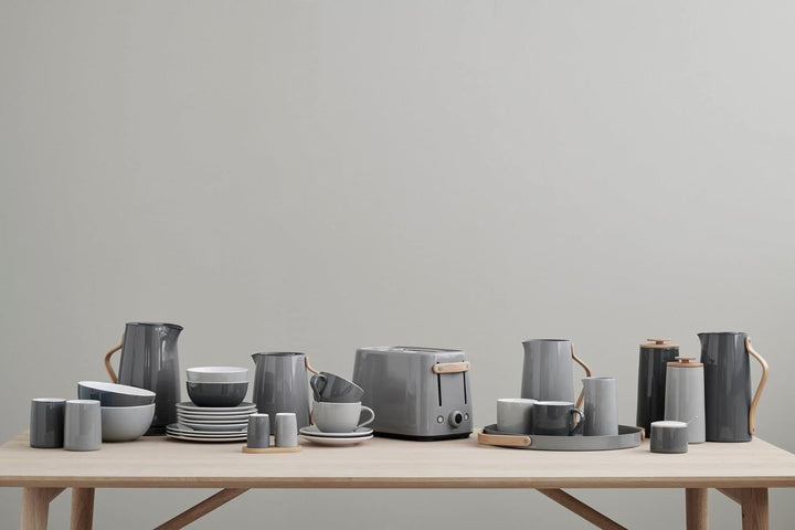 Stelton Emma Milchkännchen - Thermosmilchkännchen aus doppelwandigem glasiertem Steinzeug - 0,3 L -
