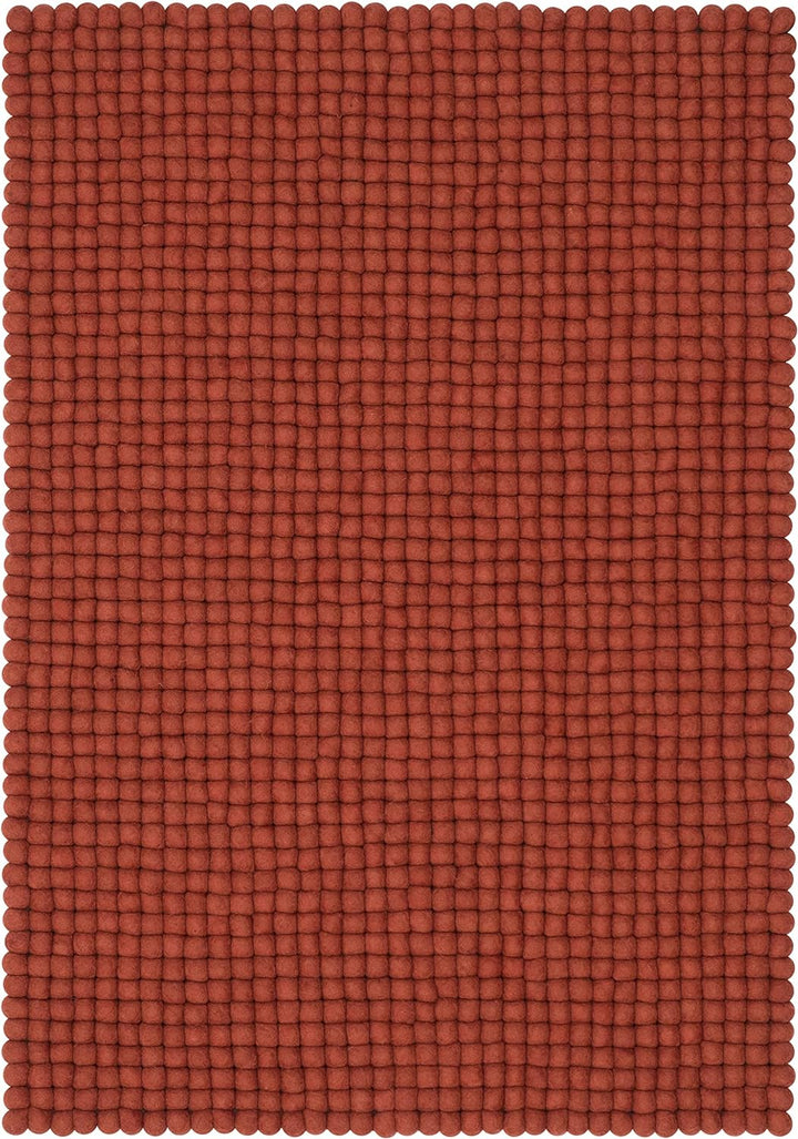 Lora Filzkugelteppich — 50x70cm, rechteckig — Rot 50x70cm Rot, 50x70cm Rot