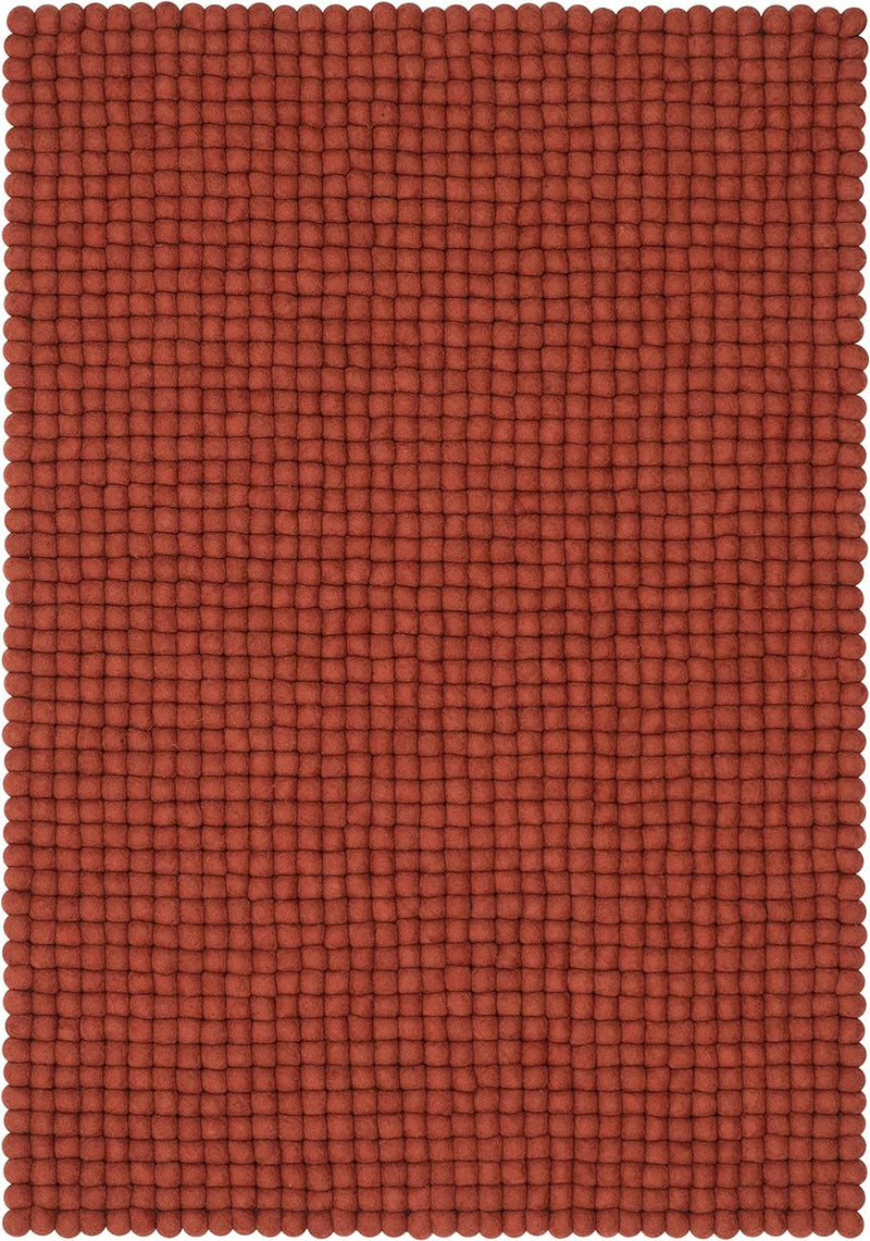Lora Filzkugelteppich — 50x70cm, rechteckig — Rot 50x70cm Rot, 50x70cm Rot