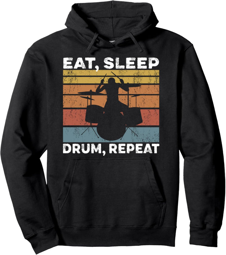 Eat Sleep Drum Repeat Drumsticks Drummer Schlagzeuger Pullover Hoodie