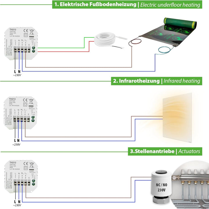 Smart Wifi Thermostat mit App für Fussbodenheizung Heizkörper Digital Regler, WiFi Thermostat