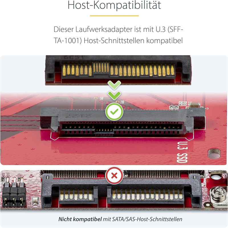 StarTech.com M.2 auf U.3 Adapter für M.2 NVMe SSDs, PCIe M.2 Laufwerk zu 2,5 Zoll U.3 (SFF-TA-1001)