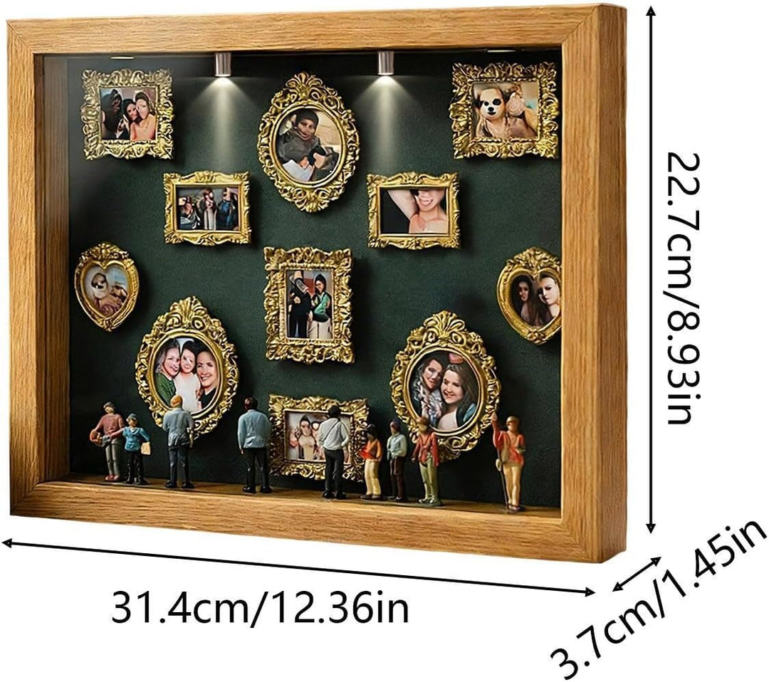 Museum of Us, DIY Mini-Museums-Silhouette-Box, personalisiertes Foto-Schattenbox-Rahmenset mit Licht