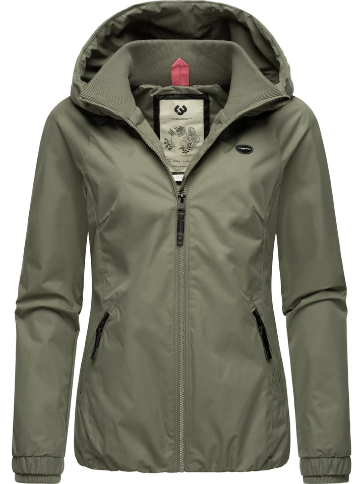 Ragwear Damen wasserdichte Übergangsjacke leichte Jacke kurz mit Kapuze Dizzie Intl XS-6XL S Olive02
