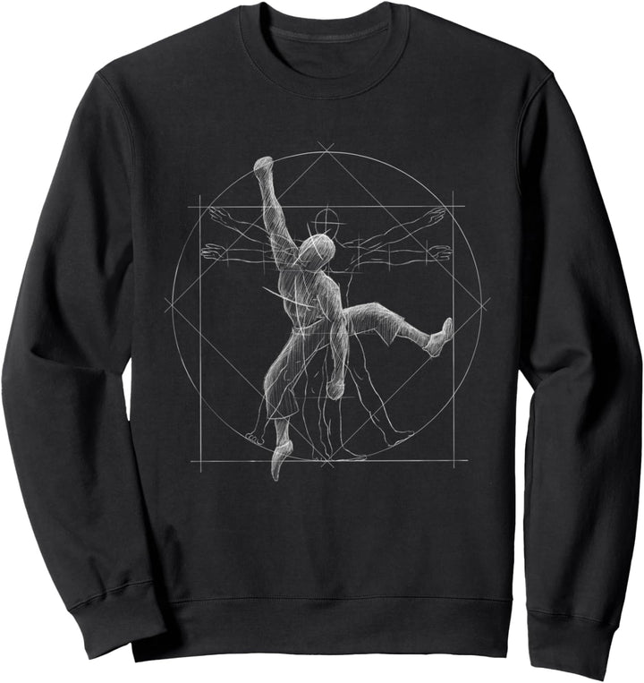 Freeclimber Vitruvianischer Mensch Klettern Bouldern Sweatshirt