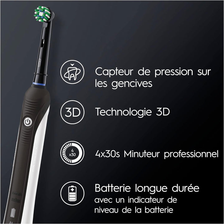 Oral-B Pro 1 790 Elektrische Zahnbürste, Doppelpack & 1 CrossAction Aufsteckbürste, Drucksensor & Ti