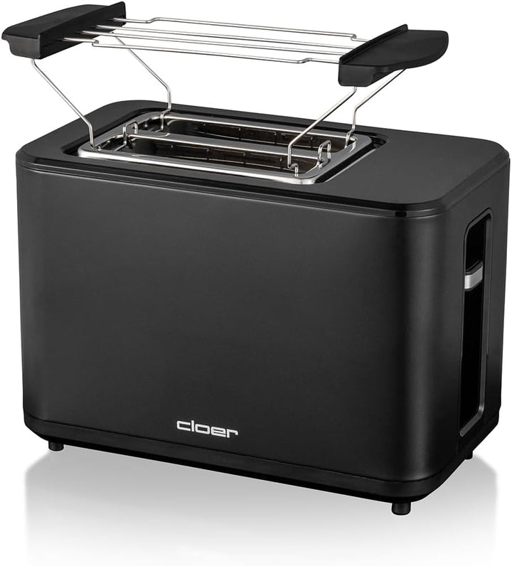 Cloer 3930 Digitaler Toaster für 2 Scheiben, Touch-Funktion, 750-900 W, Restzeitanzeige, Auftaufunkt