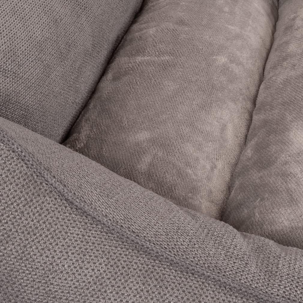 Knuffelwuff orthopädisches Hundebett Baltimore M-L 80 x 55cm Grau - Hundekissen für grosse, mittelgr